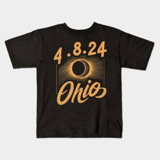 Solar Eclipse Apparel 2024 Ohio Kids T-Shirt